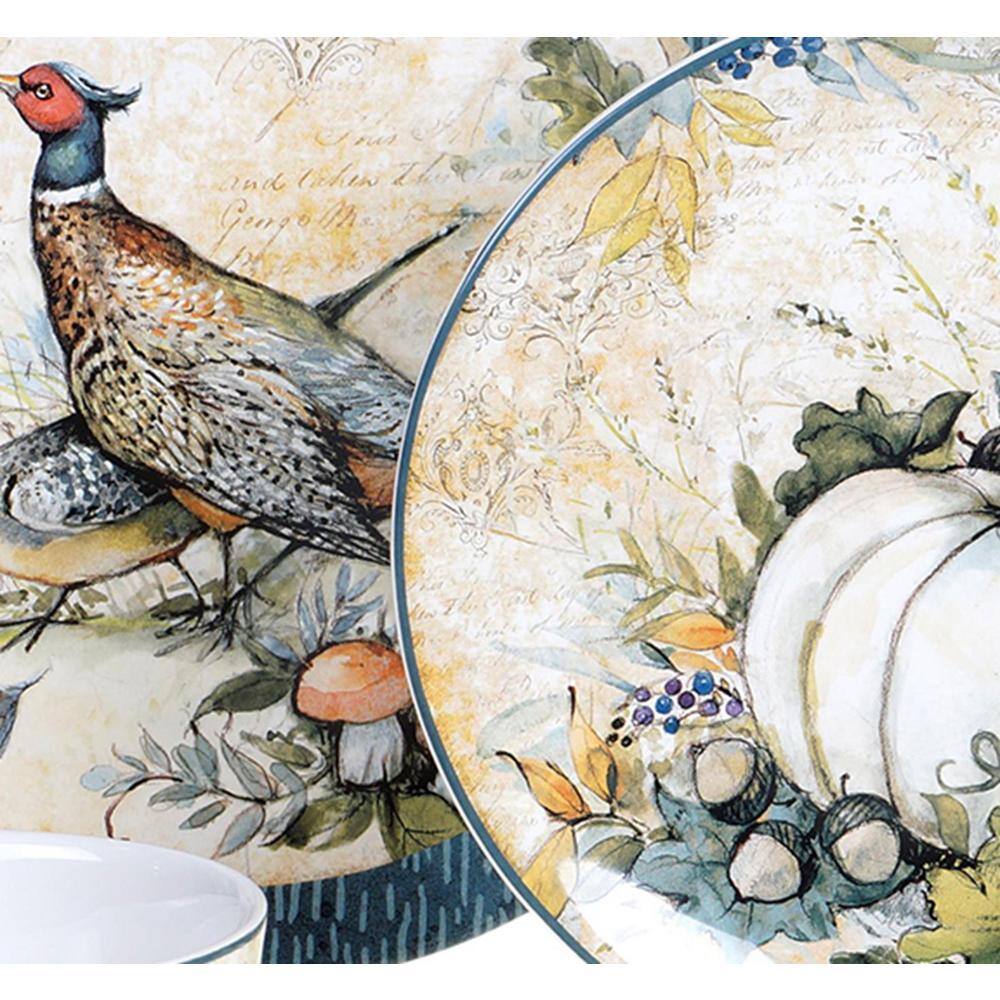Harvest Gatherings 16-Piece Ceramic Dinnerware Set for Thanksgiving