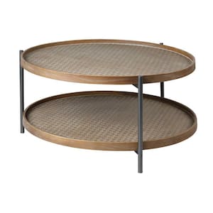 Mariana 33 in. Round Solid Manufactured Wood Brown Coffee Table