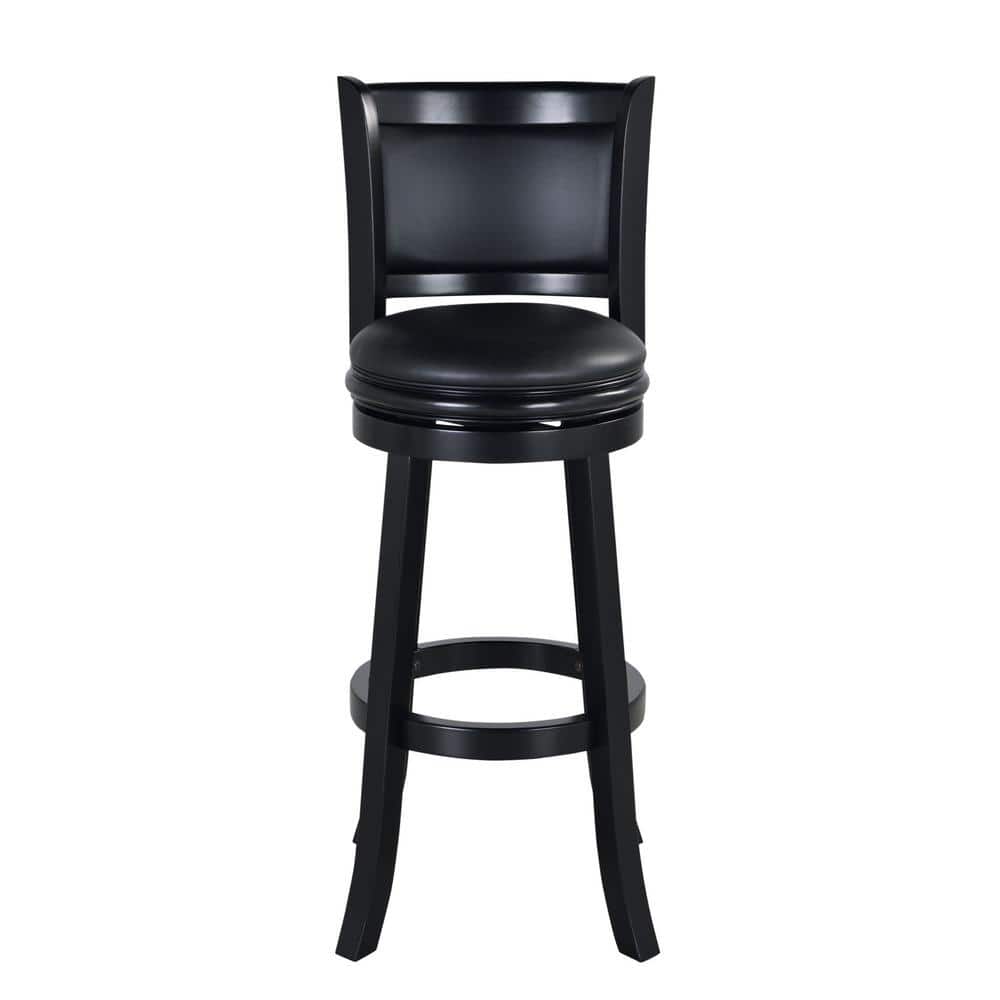Augusta 34" Extra Tall Black Wood Swivel Barstool