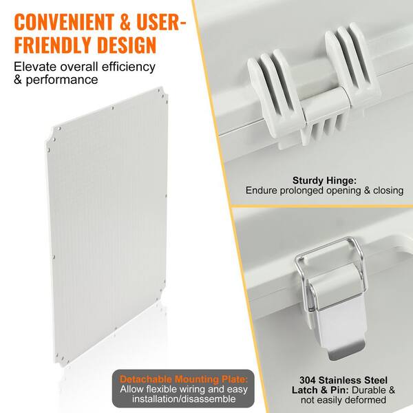 VEVOR Electrical Junction Box 13.78 in. x 9.84 in. x 5.90 in VEVOR Electrical Junction Box 13.78 in. x 9.84 in. x 5.90 in