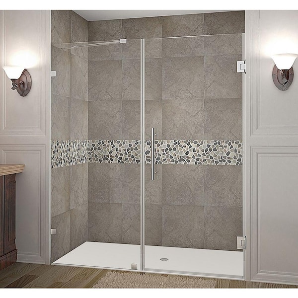 Aston Nautis 67 in. x 72 in. Completely Frameless Hinged Shower Door in Chrome