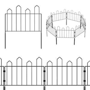 19.5 in. H x 11 ft. L Decorative Garden Fence Rustproof Black Metal Wire Garden Border Fencing (7-Pack)