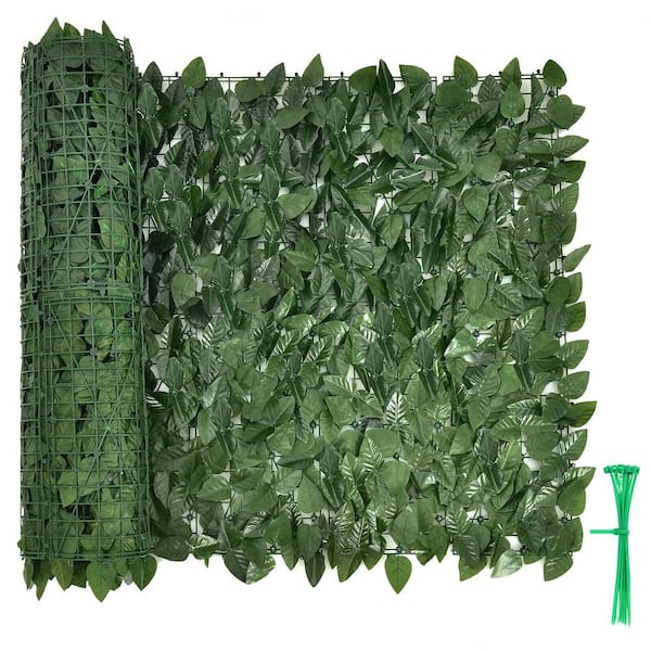 Costway 39 in. Green Artificial Ivy Privacy Fence Screen Faux Hedge Fence and Vine Decor