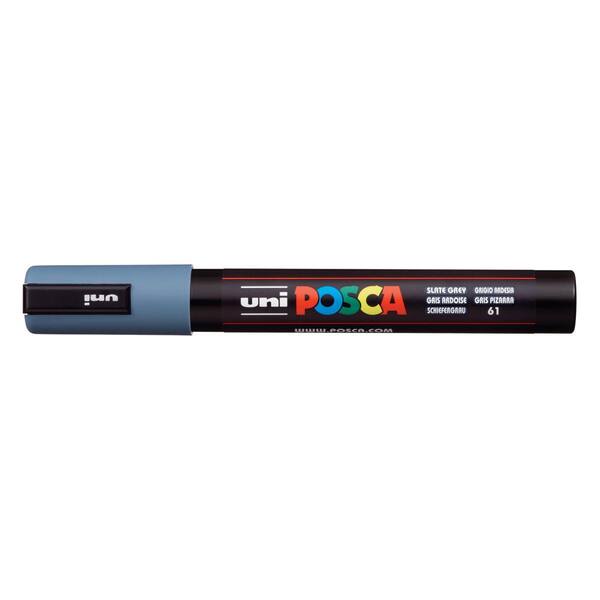 POSCA Mixed Marker Pack - 7 Paint Markers In Various Sizes - Brush, 1MR,  1M, 3M, 5M, 8K, 17K (Black)