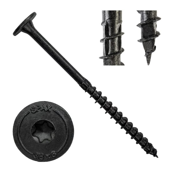SPAX 3/8 in. x 6 in. Black Powerlags XF Exterior T50 T-Star