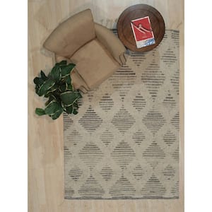 Hand-Knotted Wool N.Beige 6 ft. x 8 ft. Transitional Modern Knot Area Rug
