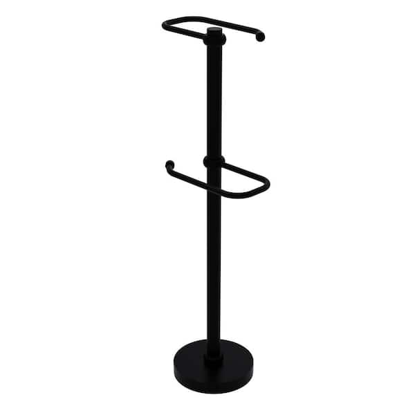 Allied Brass Freestanding Toilet Paper Holder in Matte Black