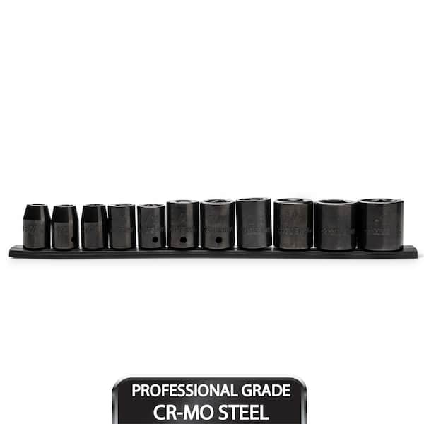 1/2 in. Drive Standard SAE 6-Point Impact Socket Set (11-Piece)