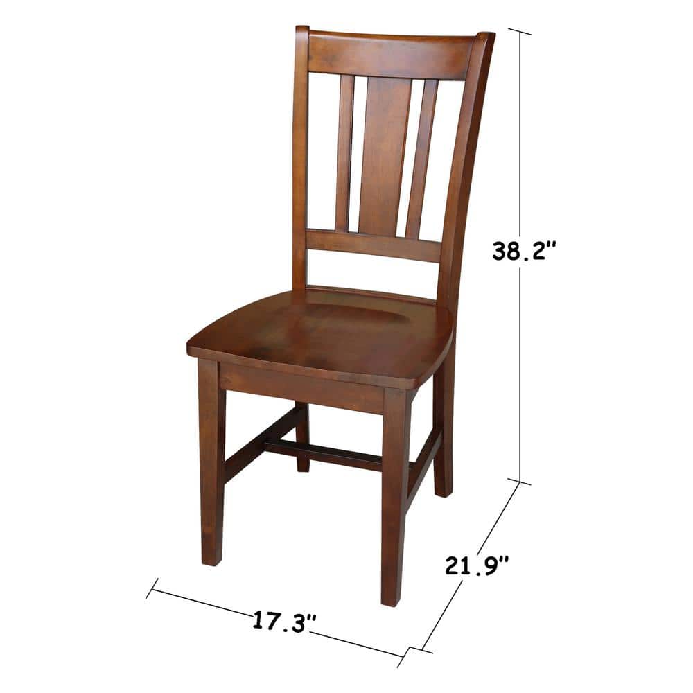 Espresso High Slat Back Wood Side Chair