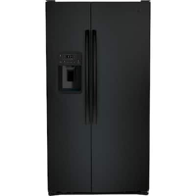 25.3 cu. ft. Side-by-Side Refrigerator in Black, Standard Depth
