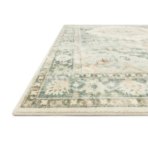 Rosette Teal/Ivory 2 ft. 2 in. x 5 ft. Shabby-Chic Plush Cloud Pile Area Rug