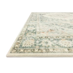 Rosette Teal/Ivory 7 ft. 6 in. x 9 ft. 6 in. Shabby-Chic Plush Cloud Pile Area Rug