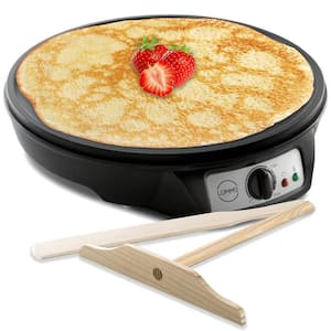 BLA-03B 144 sq. in. Black Crepe Maker Breakfast Griddle Hot Plate Cooktop With Non-stick Aluminum Surface