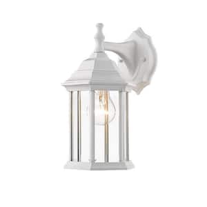 Waterdown Gloss White Outdoor Hardwired Lantern Wall Sconce with No Bulbs Included