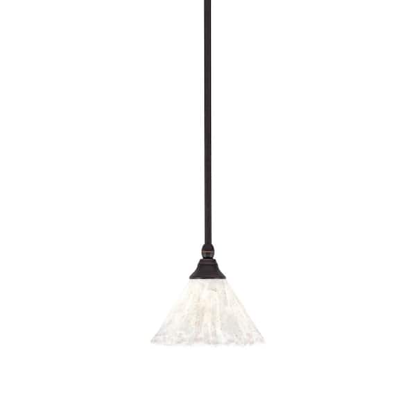 Unbranded Sparta 100-Watt 1-Light Dark Granite Shaded Pendant Mini Pendant Light with Italian Ice Glass, No Bulb Included