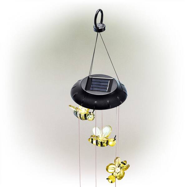 Alpine Corporation 27 in. Tall Outdoor Solar Powered Wind Mobile with LED  Bee Lights QLP832SLR - The Home Depot