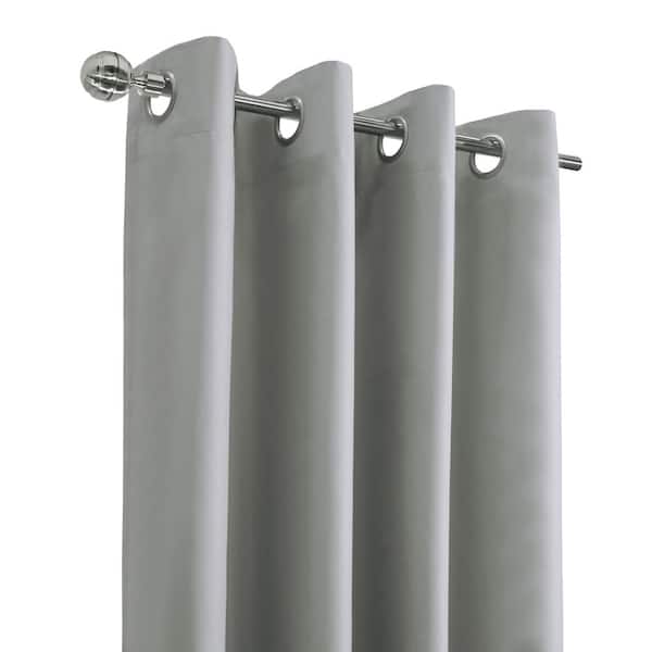 Unbranded - Alpine Light Grey Polyester Solid 52 in. W x 95 in. L Grommet Indoor Blackout Curtain (Single Panel)