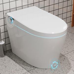 1.28 GPF Single Flush Tankless Elongated Smart 1-Piece Toilet in White with Heated Seat, Auto Flush, Night-Light