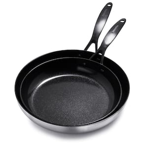 Venice Pro Noir Tri-Ply Stainless Steel Healthy Ceramic Nonstick 2 Piece 10 in. and 12 in. Frying Pan Skillet Set