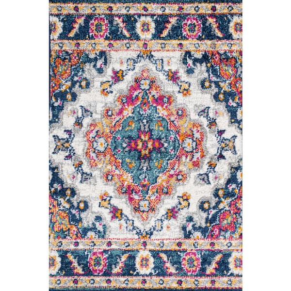 Bohemian Flair Boho Vintage Medallion Blue/Multi 2 ft. x 3 ft. Area Rug
