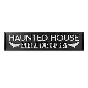 48.04 in. Black Wood Halloween Engraved Wall Sign
