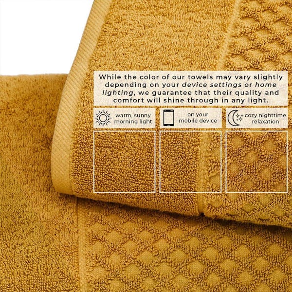 FRESHFOLDS Marigold Ultra-Soft 100% Cotton Diamond Waffle 6-Pack