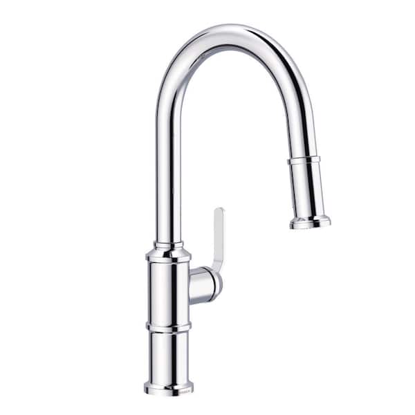 Kinzie Single Handle Pull Down Sprayer Kitchen Faucet in Chrome