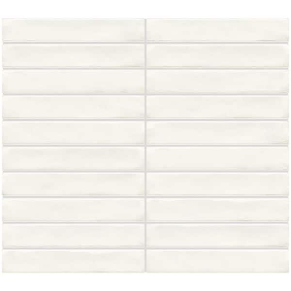 Daltile Artcrafted Coconut 2-7/8 in. x 2-1/4 in. Glossy Ceramic Straight Joint Mosaic Tile Sample