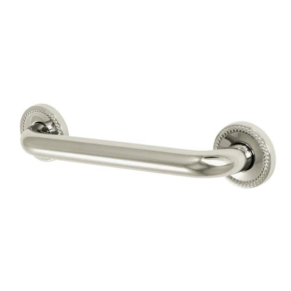 Kingston Brass Roped 12 in. x 1-1/4 in. Grab Bar in Polished Nickel