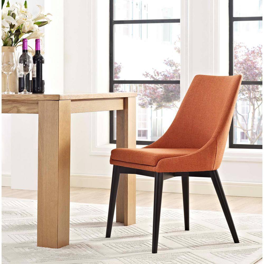 Viscount Parsons Side Chair in Vibrant Orange with Wood Legs