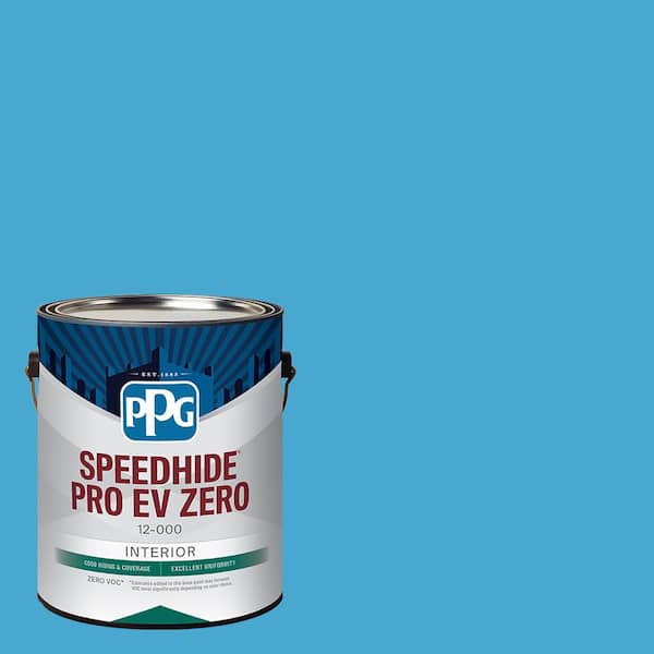 Speedhide Pro EV Zero 1 gal. PPG1237-5 Mystic Blue Semi-Gloss Interior Paint