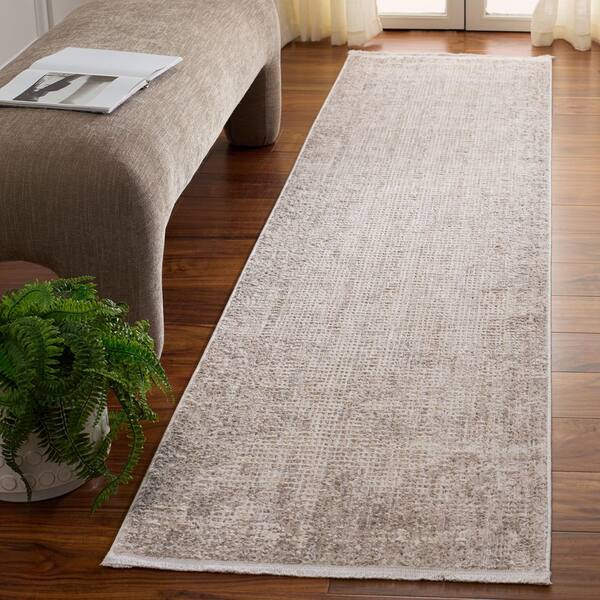 Garnet 2 ft. x 10 ft. Gray/Ivory Crosshatch Runner Rug