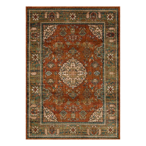 Home Decorators Collection Fitzgerald 5 ft. x 7 ft. Spice Abstract Area Rug