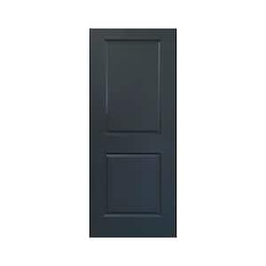 36 in. x 80 in. Charcoal Gray Painted Finished Composite MDF 2 Panel Interior Door Slab For Pocket Door
