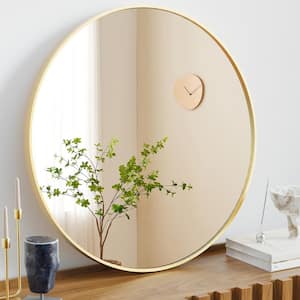 20 in. W x 20 in. H Round Framed Decorative Wall Bathroom Vanity Mirror in Gold