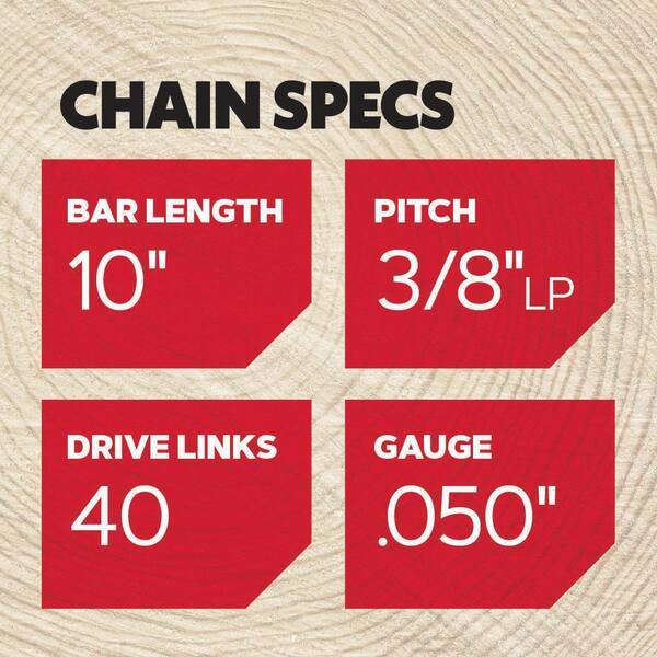 .050 Gauge 3/8 LP Pitch Poulan 40 Drive Links for Echo Chicago McCulloch Homelite SENSILIN S40 Chainsaw Chain for 10-Inch Bar Worx Craftsman 