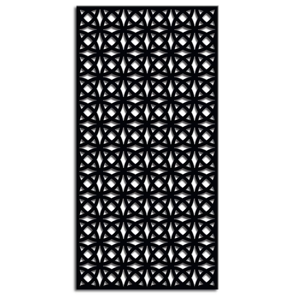 Orbit Black Powder Coated Steel Decorative Privacy Panel, 6 ft x 3 ft