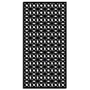 Orbit 3 ft. x 6 ft. Powder Coated Steel Decorative Screen Panel in Black with 6-Screws