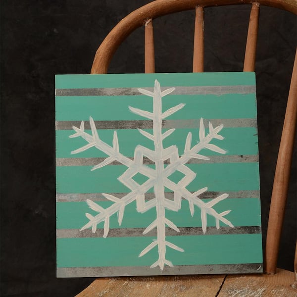 Handprint 15in Wooden Snowflake Shape in Brown | 468038