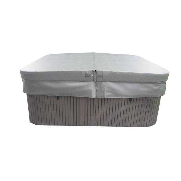 Heavy-Duty Waterproof Outdoor Square Hot Tub Cover, Patio UV Protected Spa Cover Covers & All Color: Gray, Size: 14 H x 85 W x 85 D