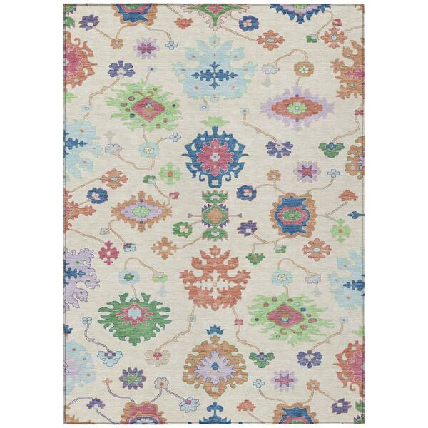 Chantille Machine Washable Indoor/Outdoor Abstract ACN2532 Linen 10 ft. x 14 ft. Area Rug