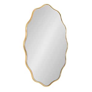 Viona 24.00 in. W x 33.90 in. H Gold Oval Glam Framed Decorative Wall Mirror