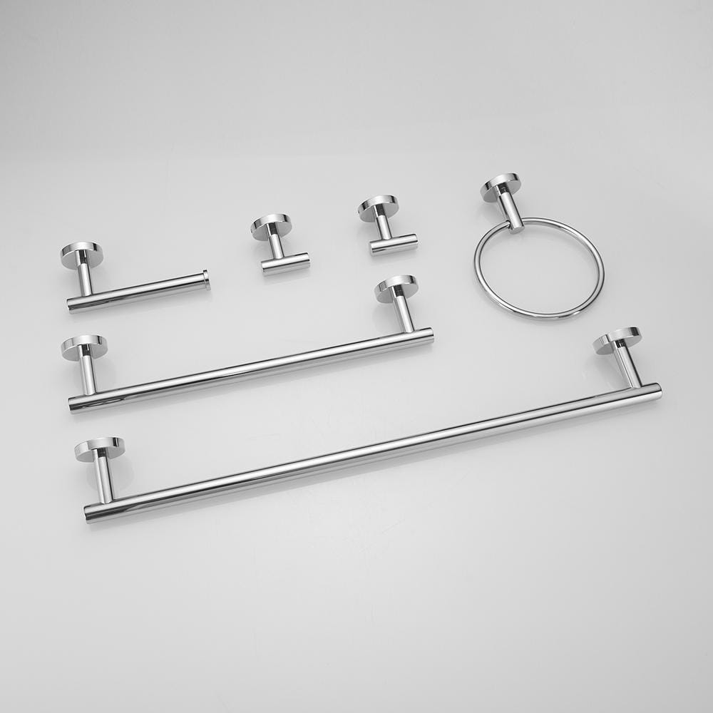 Polished Chrome 6-Piece Stainless Steel Bathroom Hardware Set