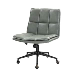 Iris Modern Sage Leather Swivel Tilting Adjustable Height Task Office Chair