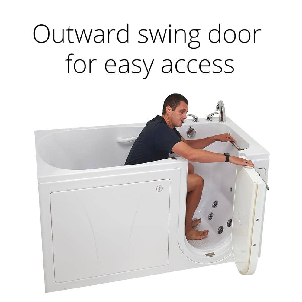 72'' x 36'' White Acrylic Walk-In Bathtub with Hydro Massage