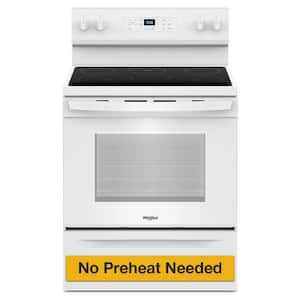 30 in. 5 Element Freestanding Electric Range in White with Steam Clean