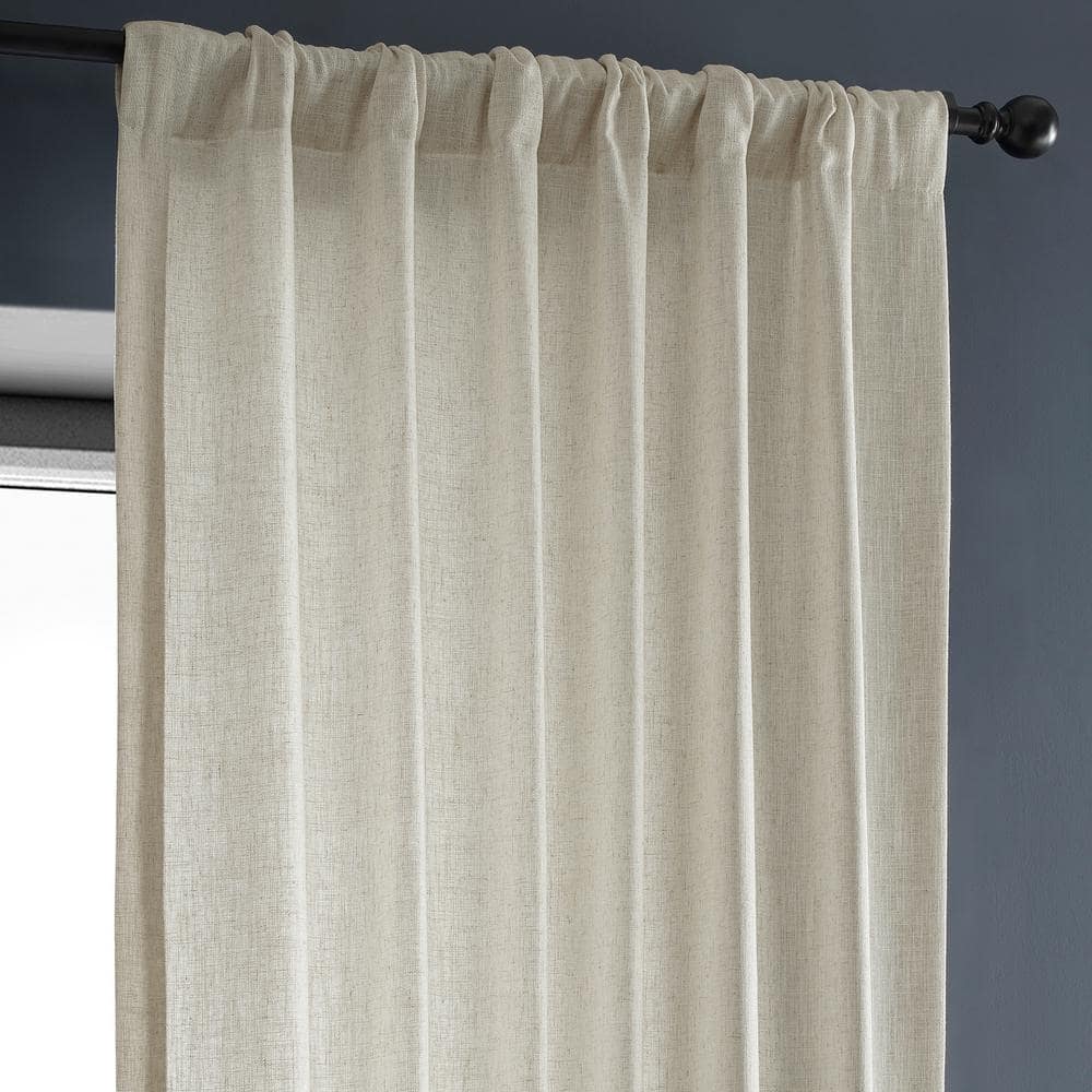 Malted Cream Extended Length Linen Blend Light Filtering Drapes