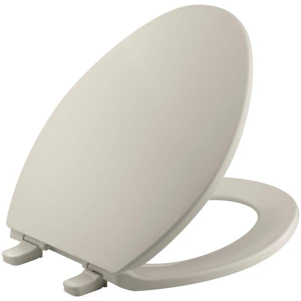 KOHLER Brevia Elongated Closed Front Toilet Seat with Quick-Release Hinges in Sandbar