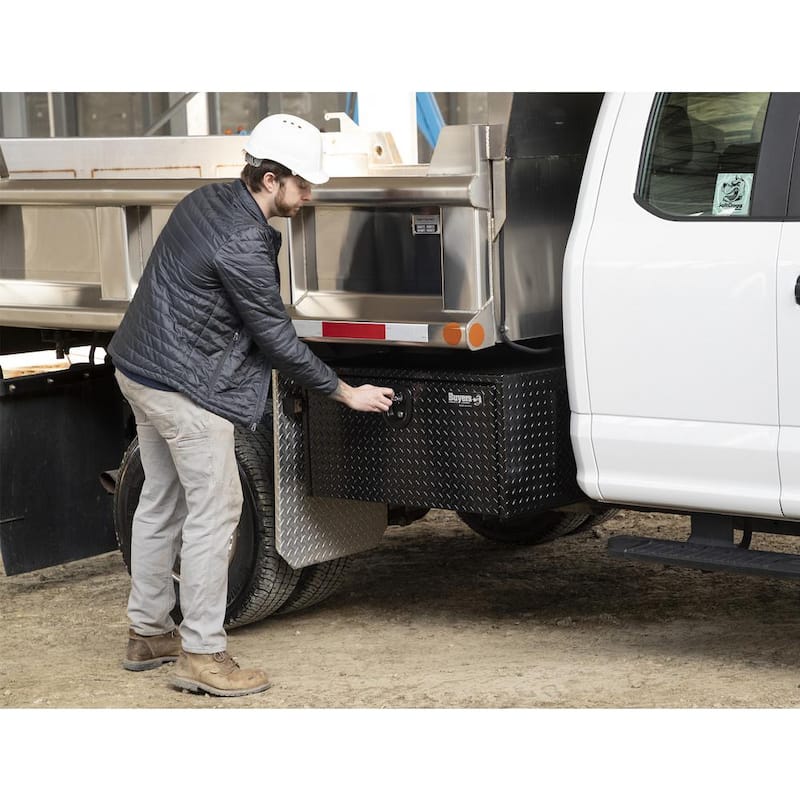 14 in. x 16 in. x 24 in. Gloss Black Diamond Tread Aluminum Underbody Truck Tool Box