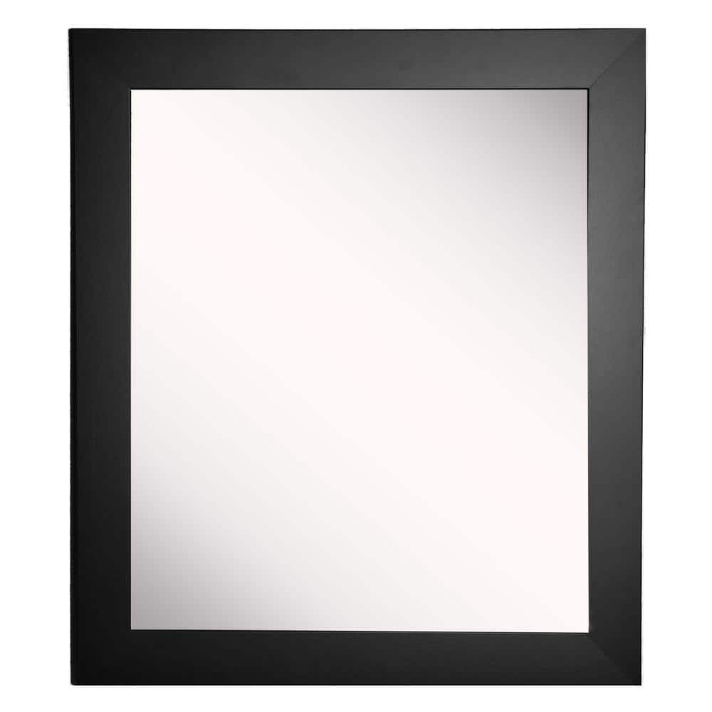 Large Rectangle Satin Black Modern Mirror (60 in. H x 40 in. W)